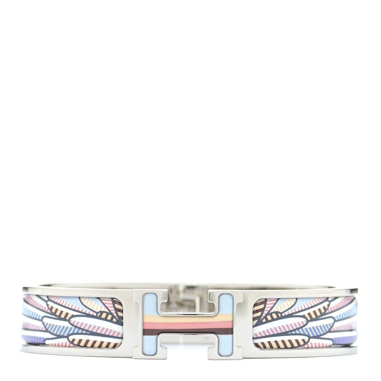 Hermes Enamel Narrow Pegase Pop Clic Clac H Bracelet PM Album De Soie Bis 1 of 6