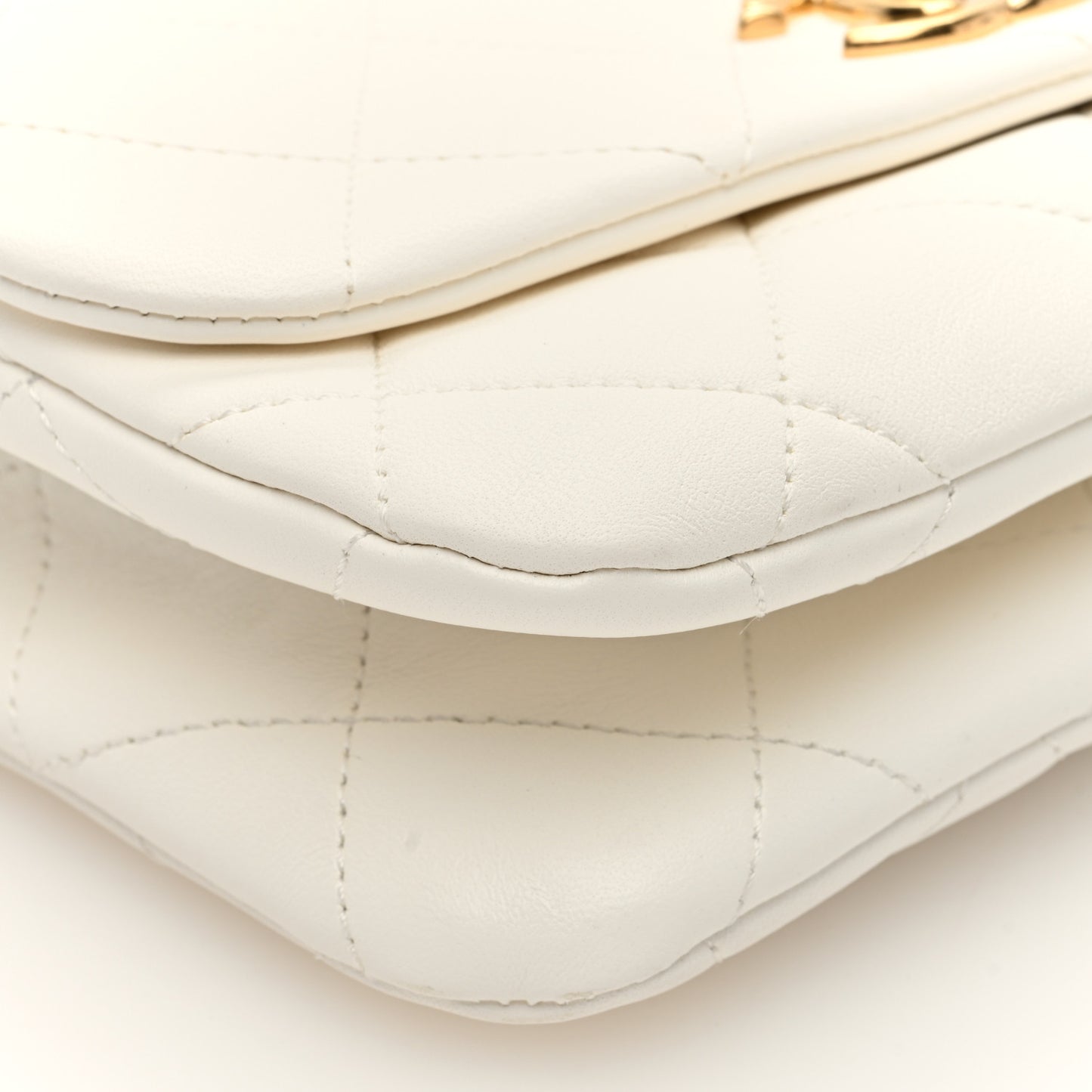 Lambskin Quilted Small Color Match Flap White Multicolor