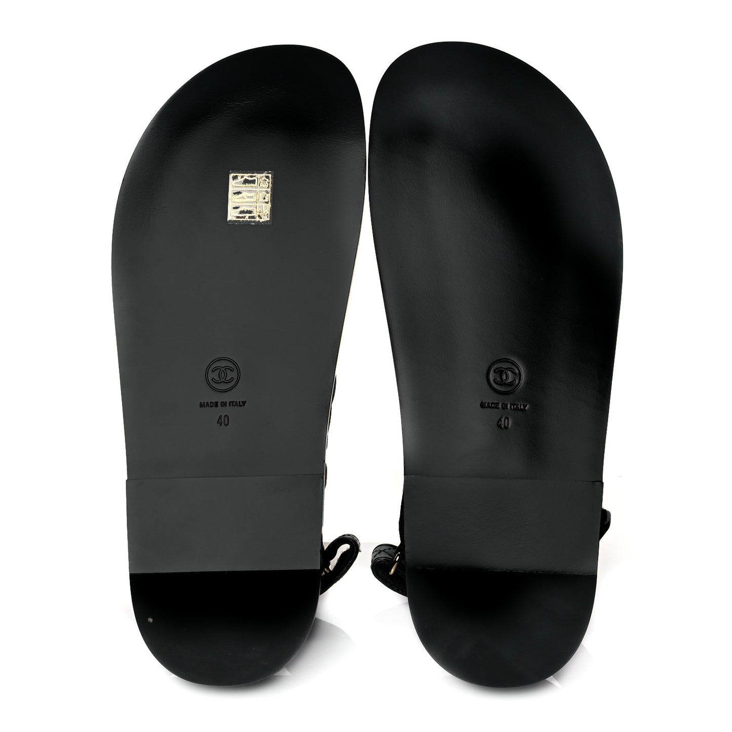 Grained Calfskin Velcro Dad Sandals 40 Black