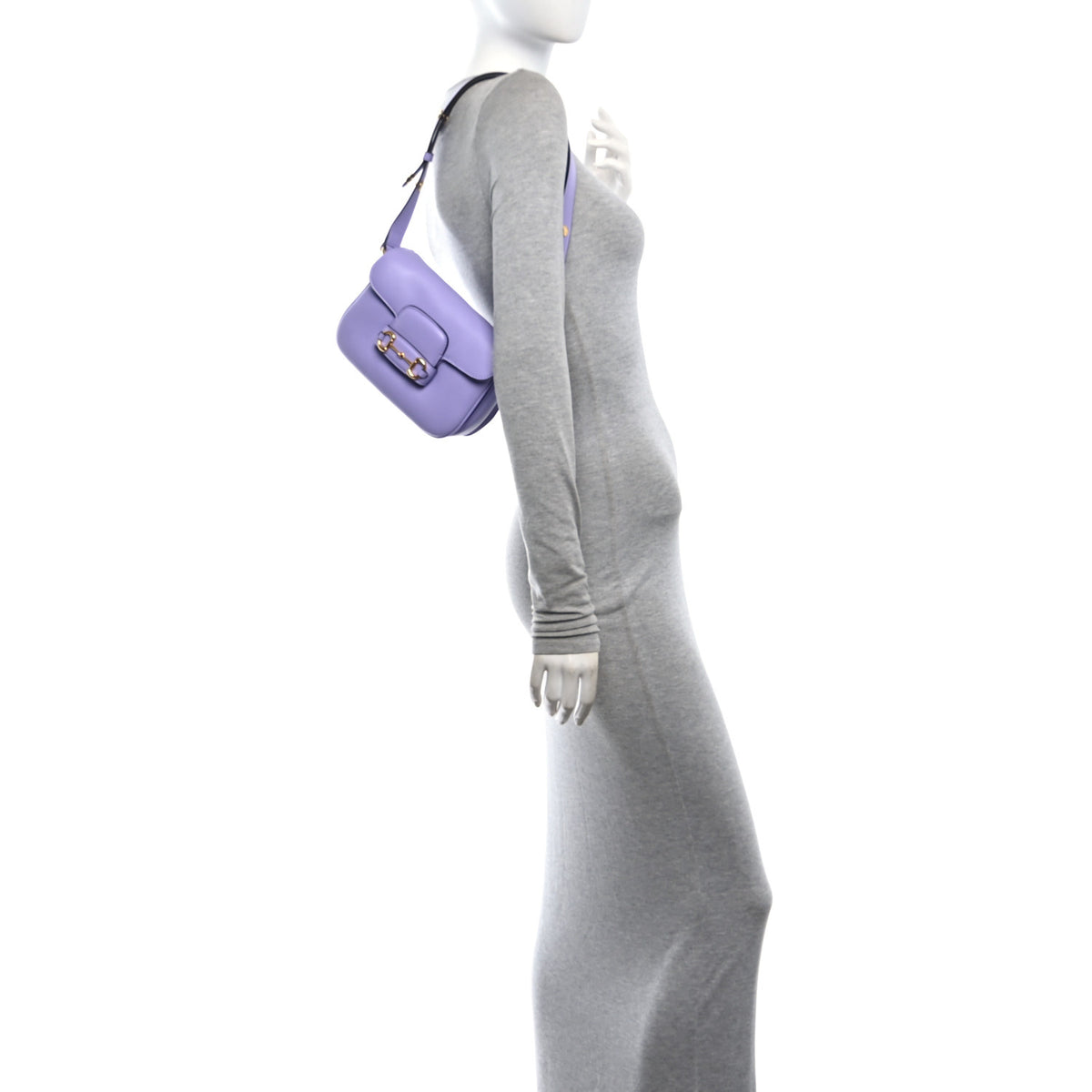 Gucci Calfskin Horsebit 1955 Aura Mini Shoulder Bag Lapis 2 of 11