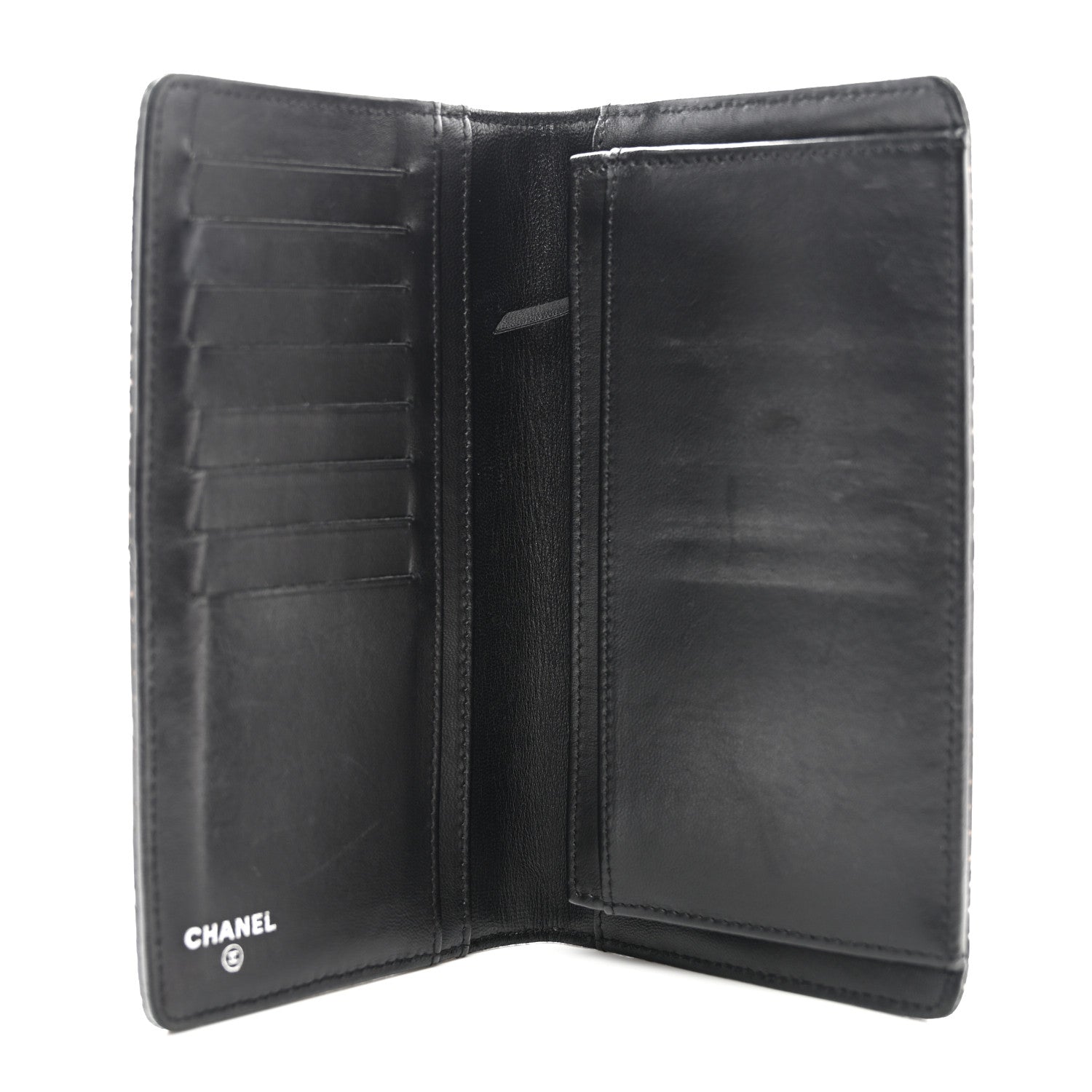 Chanel Lambskin Perforated Yen Wallet Black 5 of 10