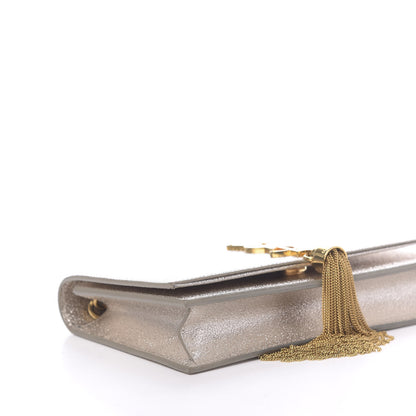 Saint Laurent Metallic Calfskin Classic Monogram Kate Tassel Chain Wallet Platine 8 of 12