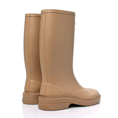 Chanel Caoutchouk CC High Boots 37 Beige 4 of 9