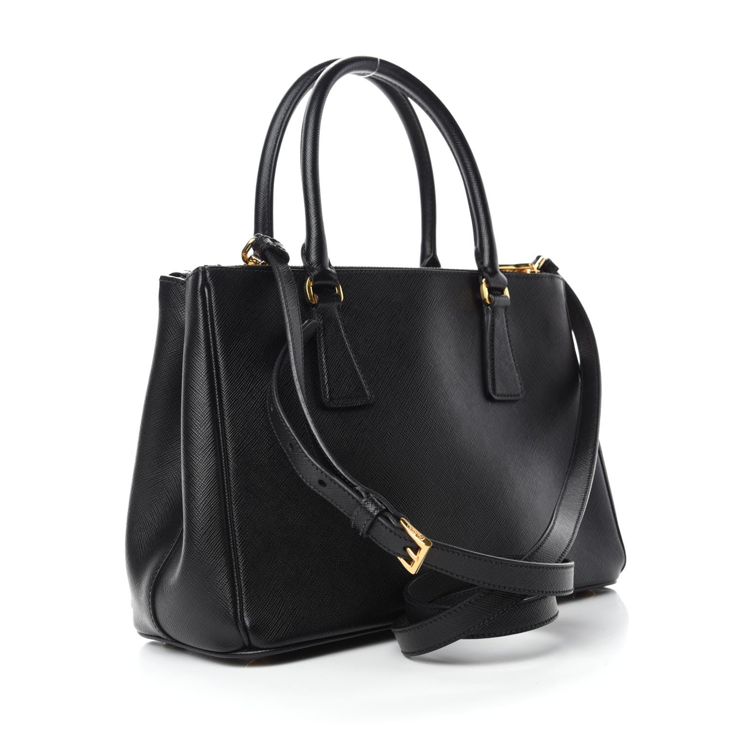 Prada Saffiano Small Galleria Double Zip Tote Black 3 of 10