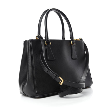 Prada Saffiano Small Galleria Double Zip Tote Black 3 of 10