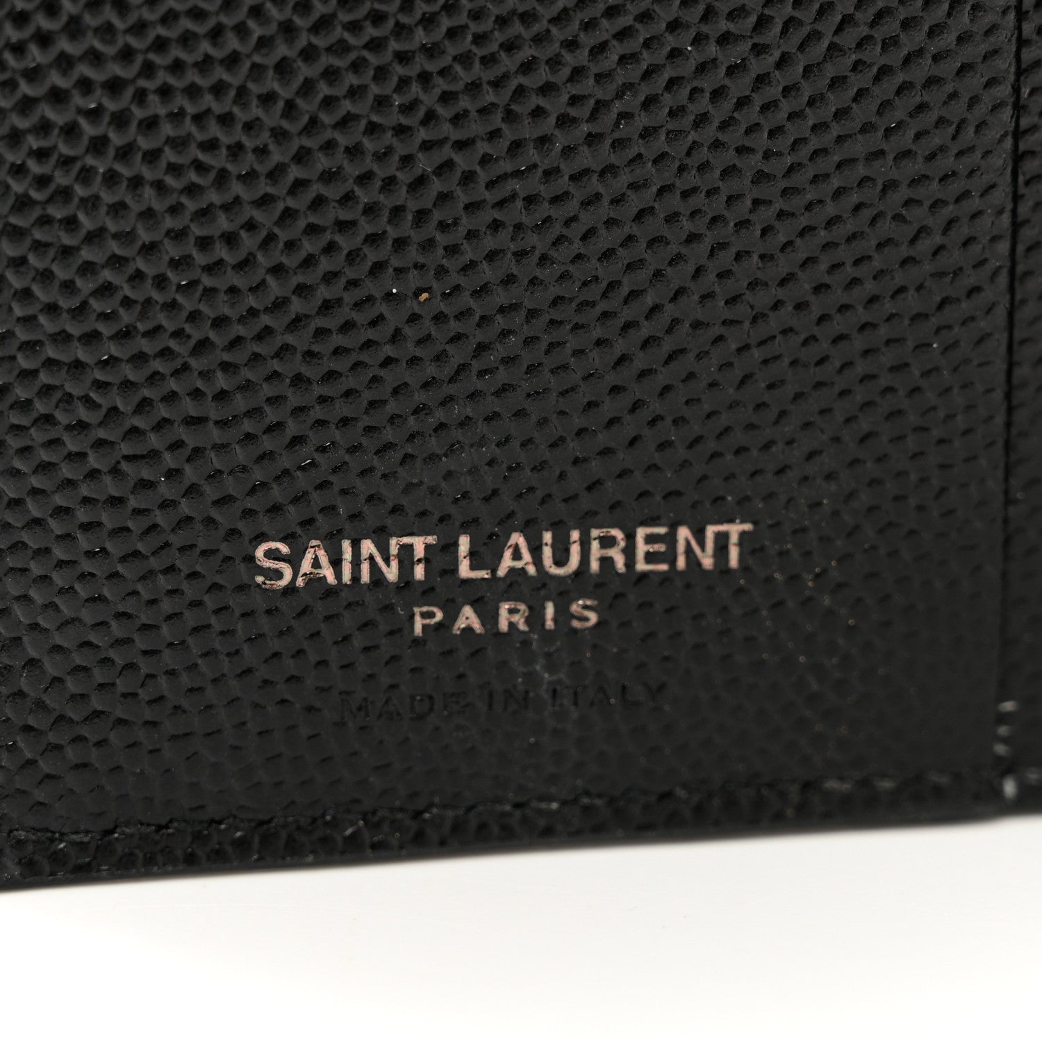 Saint Laurent Grain De Poudre Matelasse Chevron Monogram Zipped Card Case Black 6 of 7