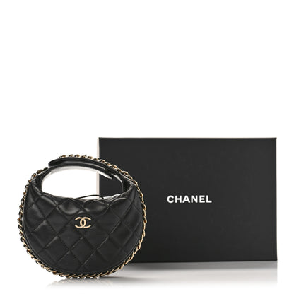 Chanel Quilted Chain Around Pouch Black 10 of 10