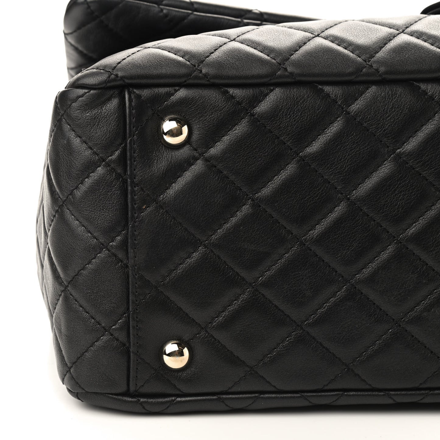 Calfskin Quilted XXL Travel Flap Bag Black