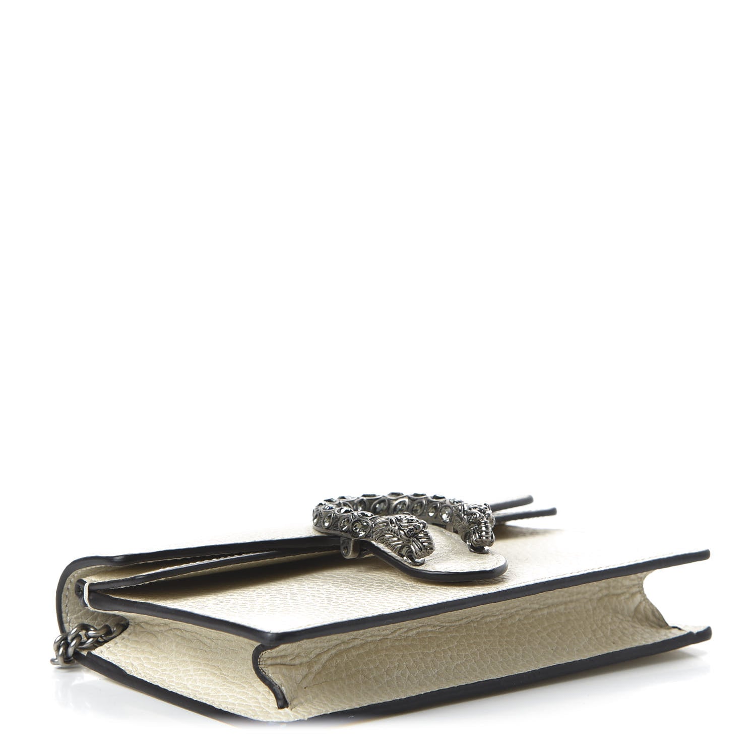 Gucci Dollar Calfskin Crystal Super Mini Dionysus Shoulder Bag Mystic White Black Diamond 4 of 9