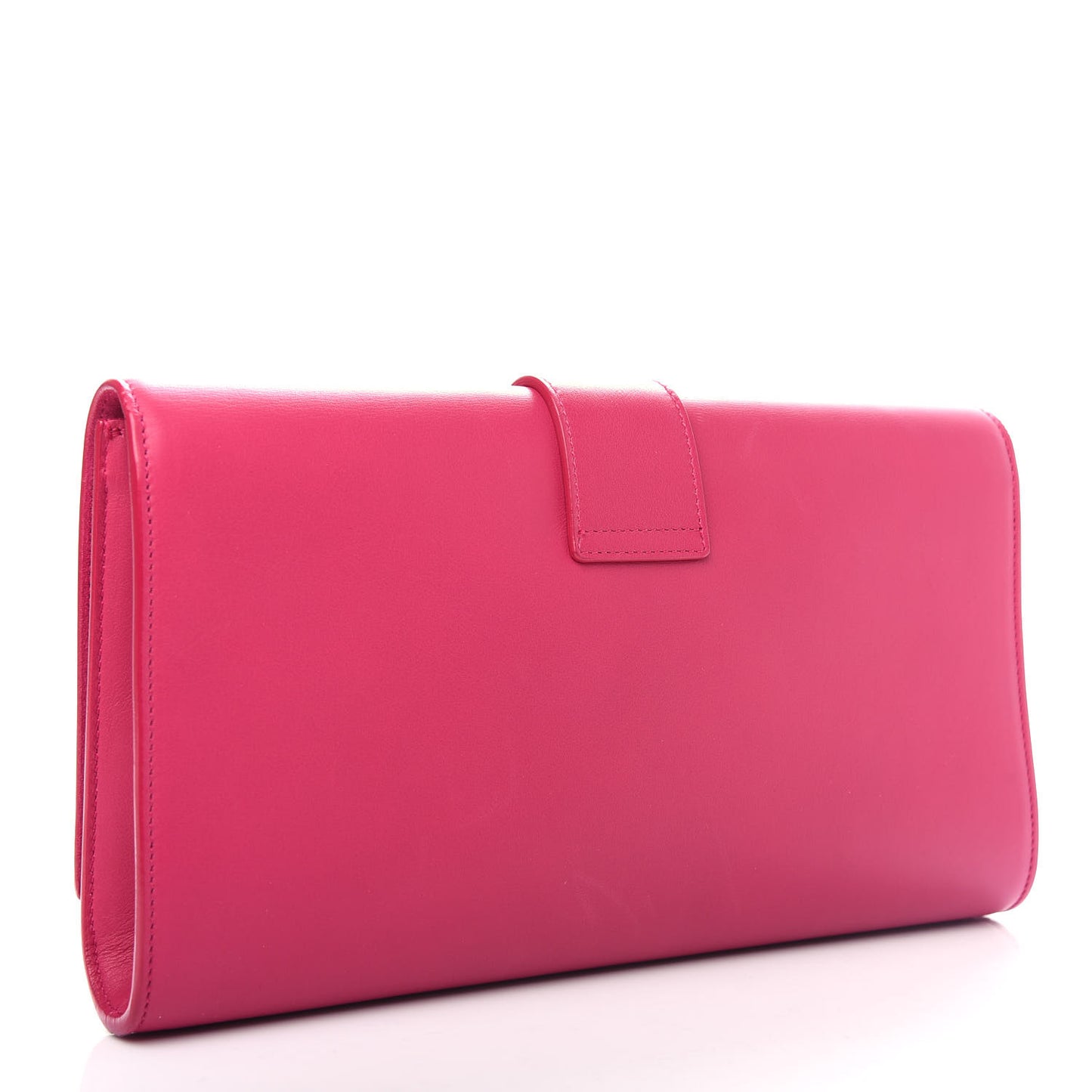 Calfskin Classic Y Ligne Clutch Fuchsia