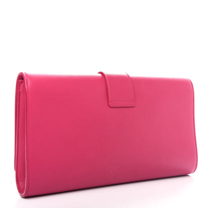 Saint Laurent Calfskin Classic Y Ligne Clutch Fuchsia 3 of 8