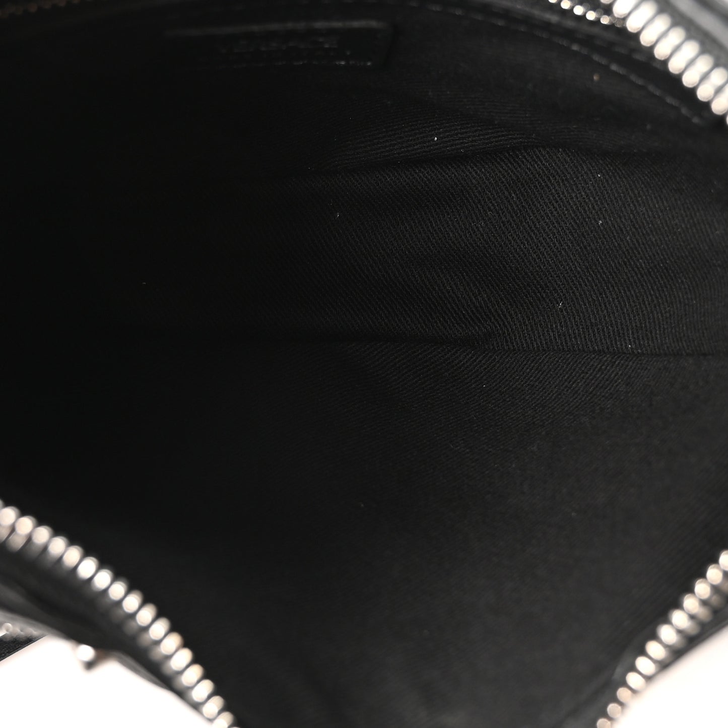 Calfskin Studded Mini Fringe Repeat Zip Hobo Black