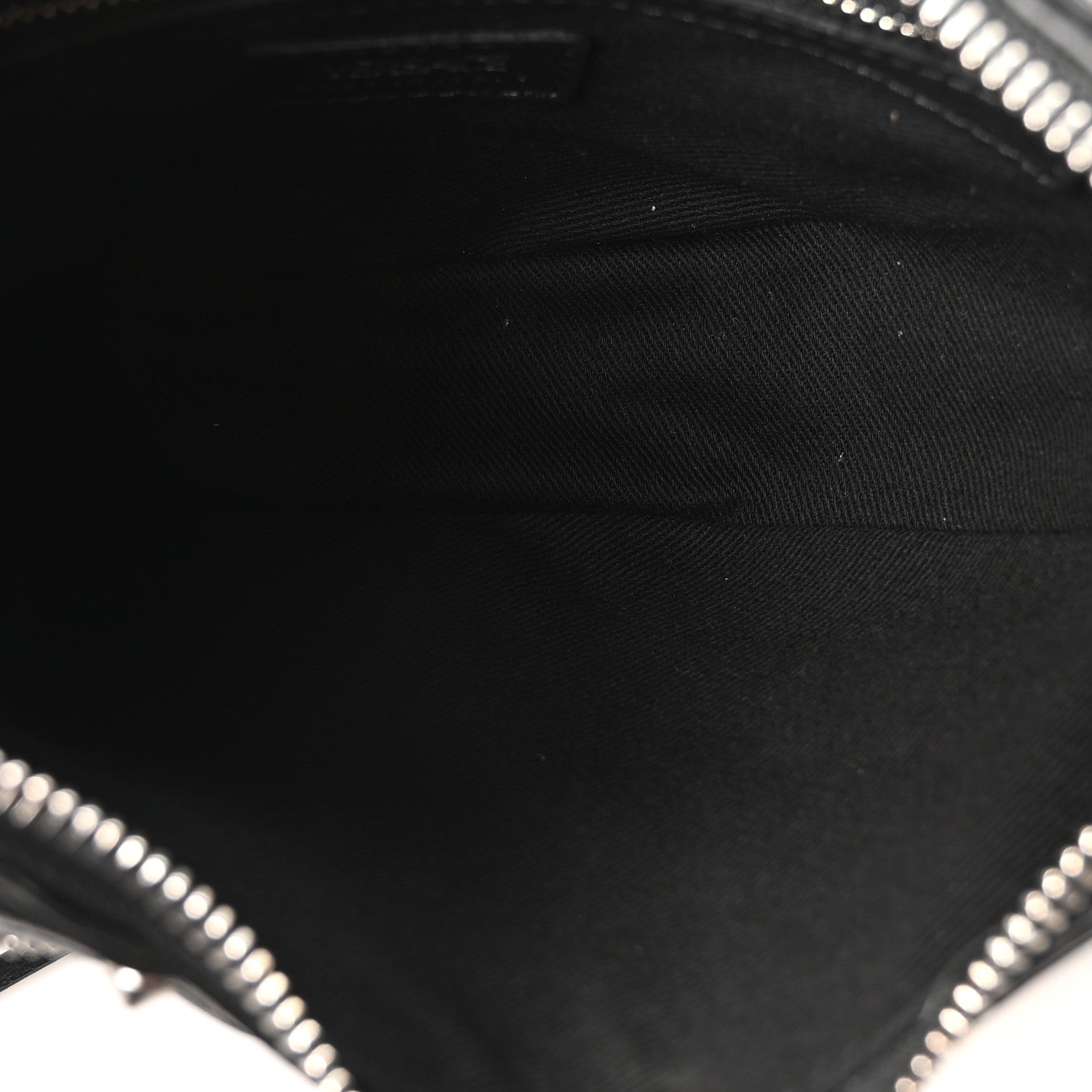 Versace Calfskin Studded Mini Fringe Repeat Zip Hobo Black 5 of 10