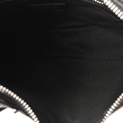 Versace Calfskin Studded Mini Fringe Repeat Zip Hobo Black 5 of 10