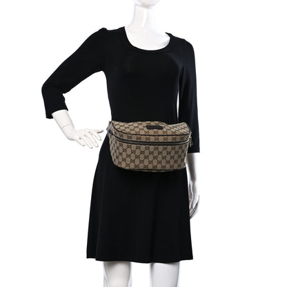 Gucci Monogram Dollar Calfskin Waist Pouch Beige Ebony Testa di Moro Marrone Scuro 2 of 10