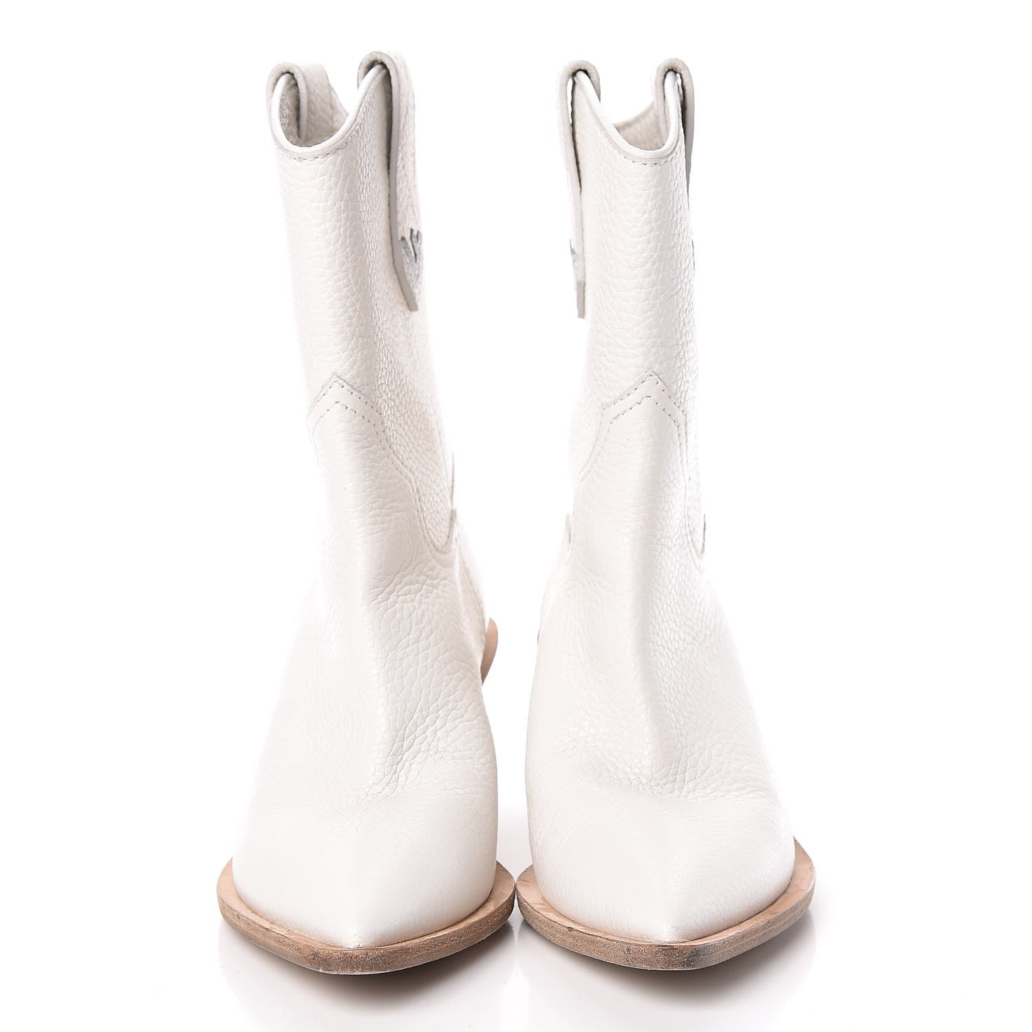 Fendi Grained Calfskin Cutwalk Ankle Boots 36.5 White 2 of 19