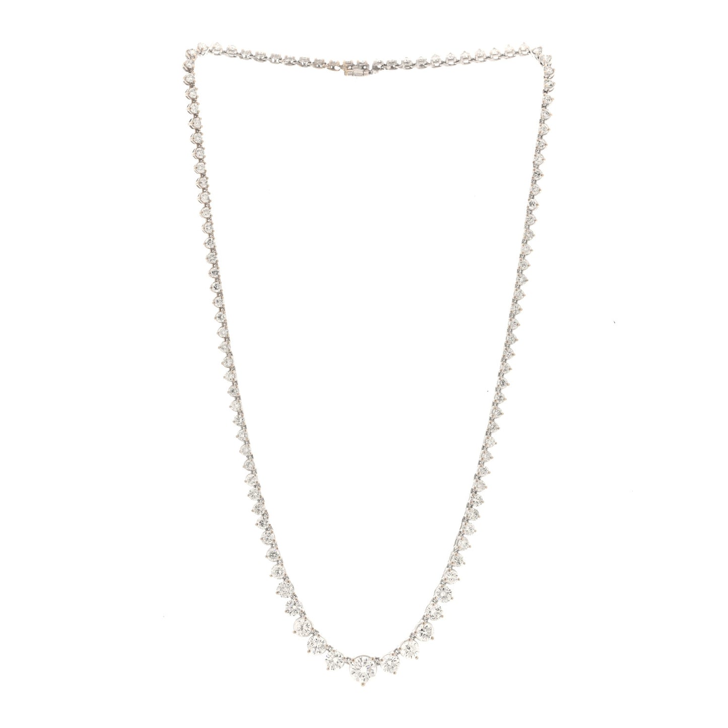 14K White Gold Diamond 10.77ctw Riviera Necklace