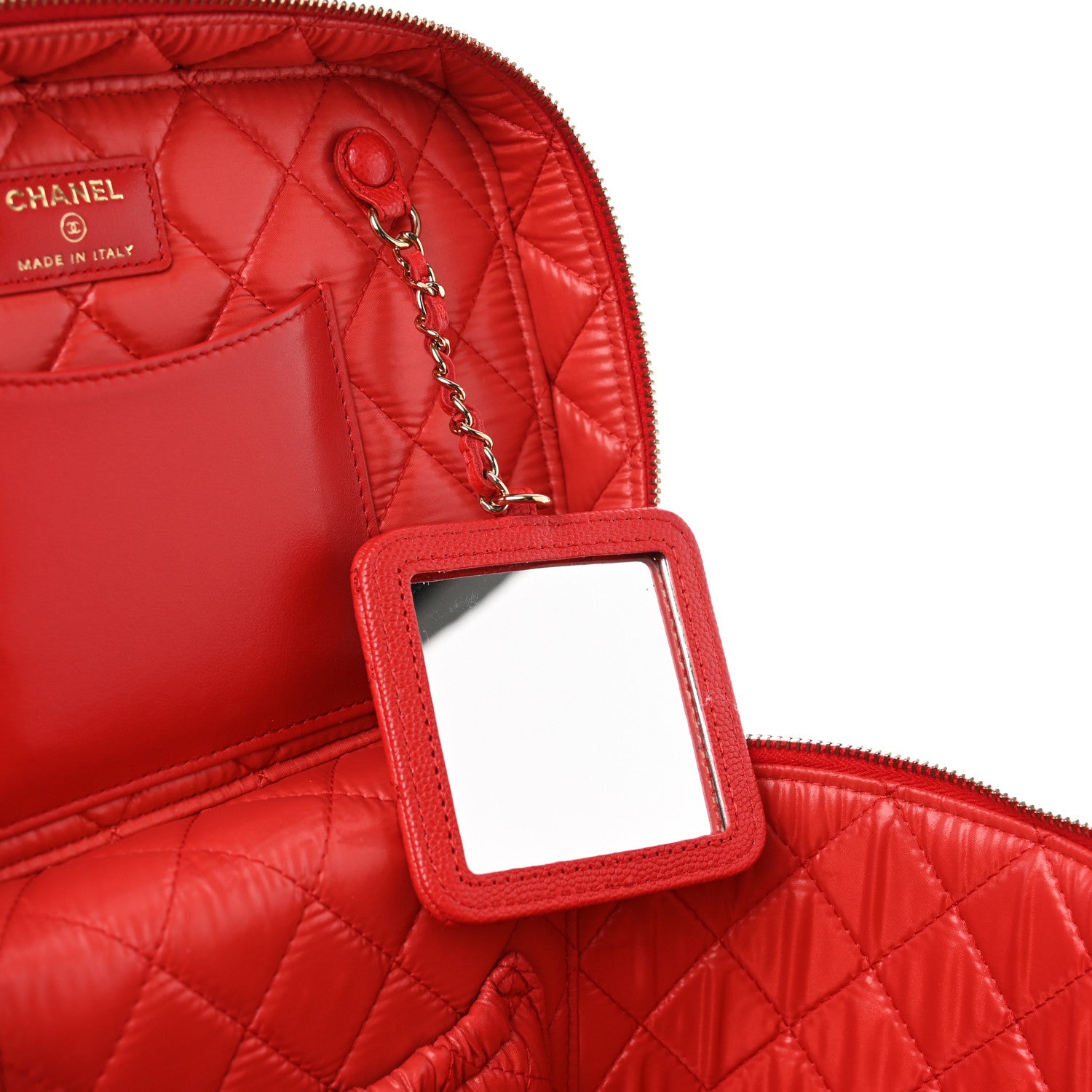 Chanel Caviar Quilted Large Vanity Pouch Red 8 of 9