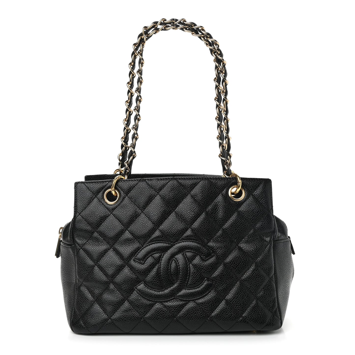 Caviar Quilted Petit Timeless Tote PTT Black