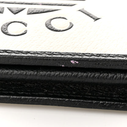 Gucci X ADIDAS Textured Dollar Calfskin Trefoil Embossed Wallet On Chain Off White Black 15 of 17