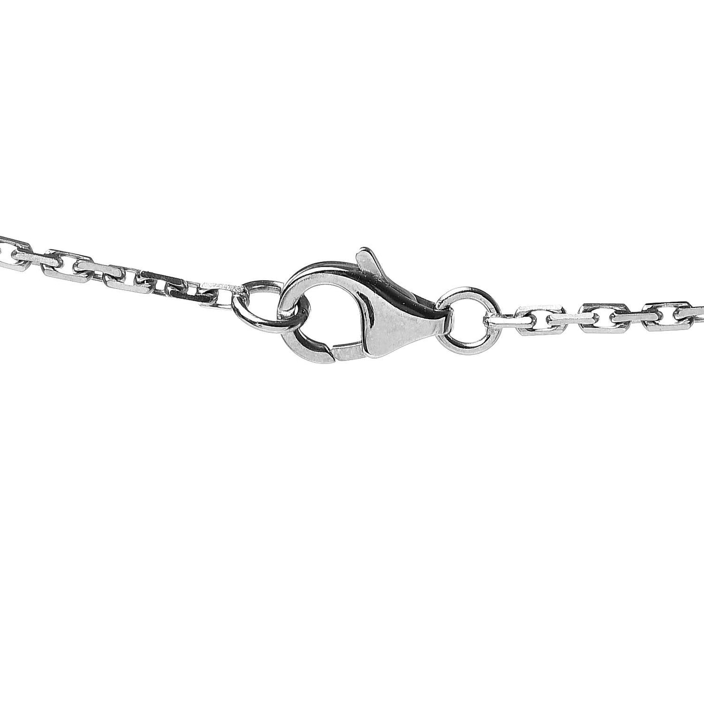18K White Gold 3 Diamonds LOVE Pendant Necklace