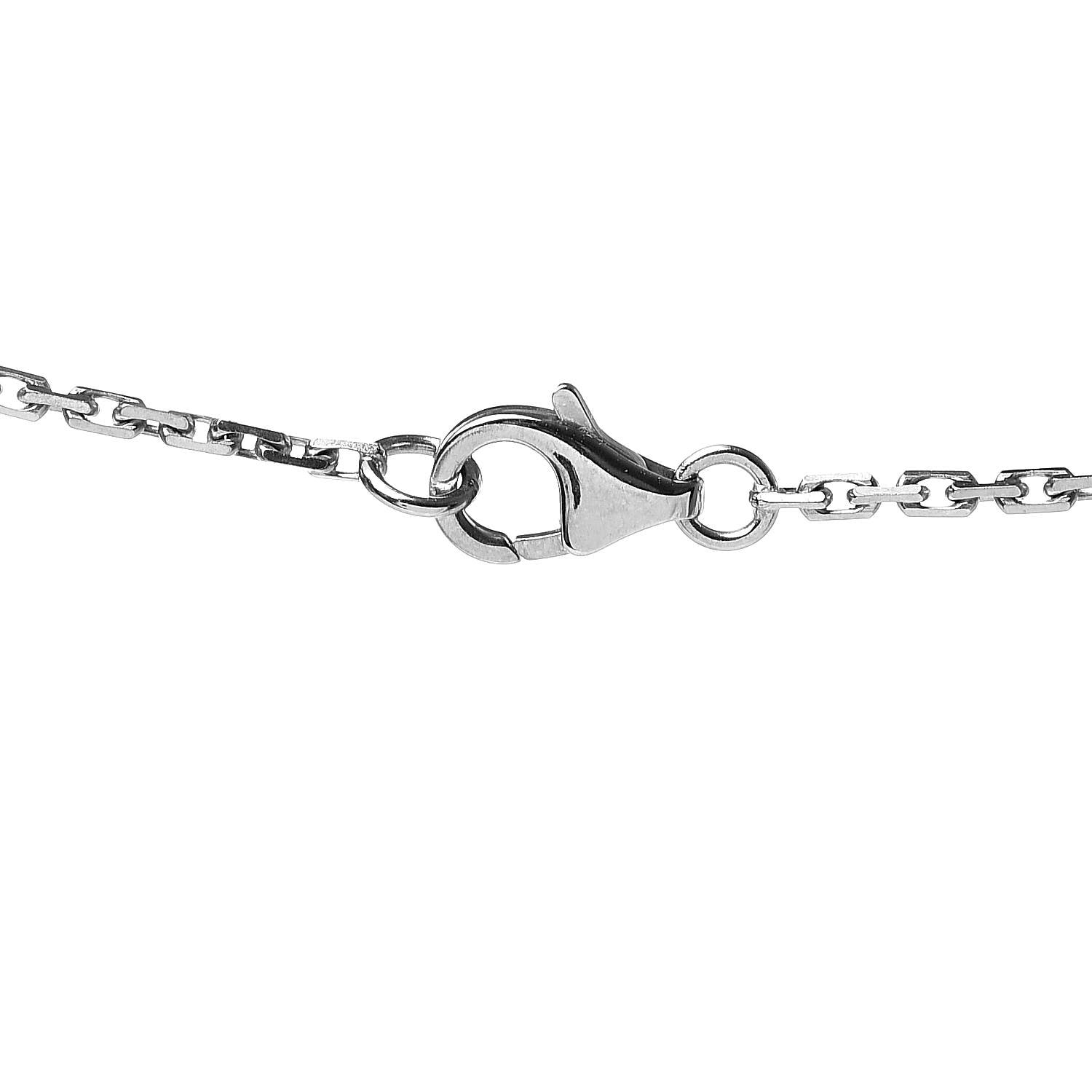 Cartier 18K White Gold 3 Diamonds LOVE Pendant Necklace 4 of 5