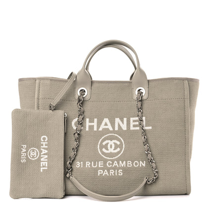 Chanel Mixed Fibers Medium Deauville Tote Grey 1 of 12