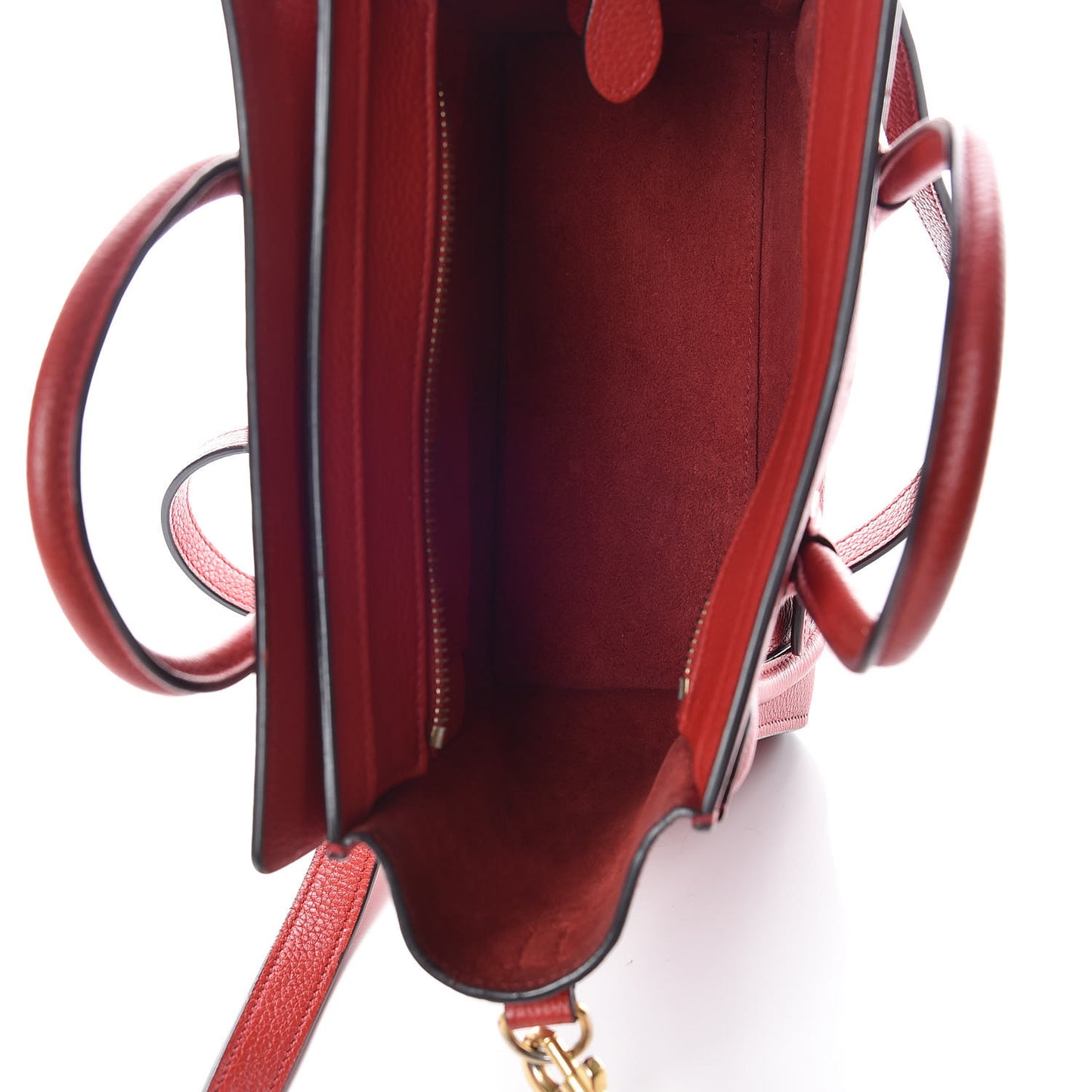 Drummed Calfskin Nano Luggage Coquelicot