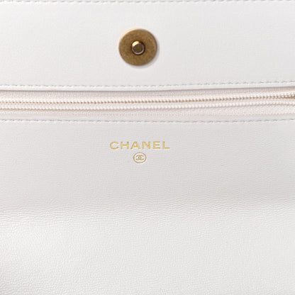 Chanel Goatskin Quilted 19 Wallet On Chain WOC White 5 of 12