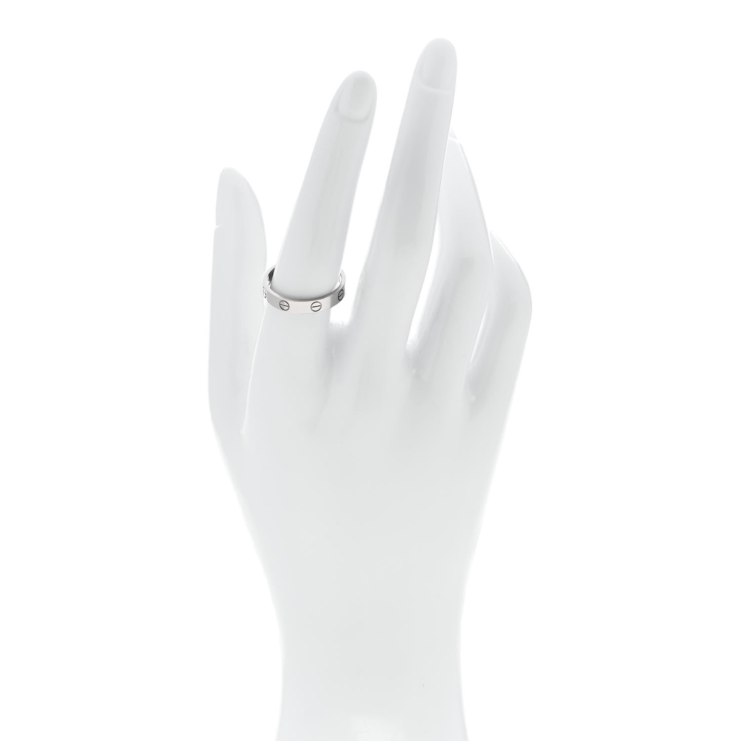 Cartier 18K White Gold 3.5mm LOVE Wedding Band Ring 57 8 2 of 5