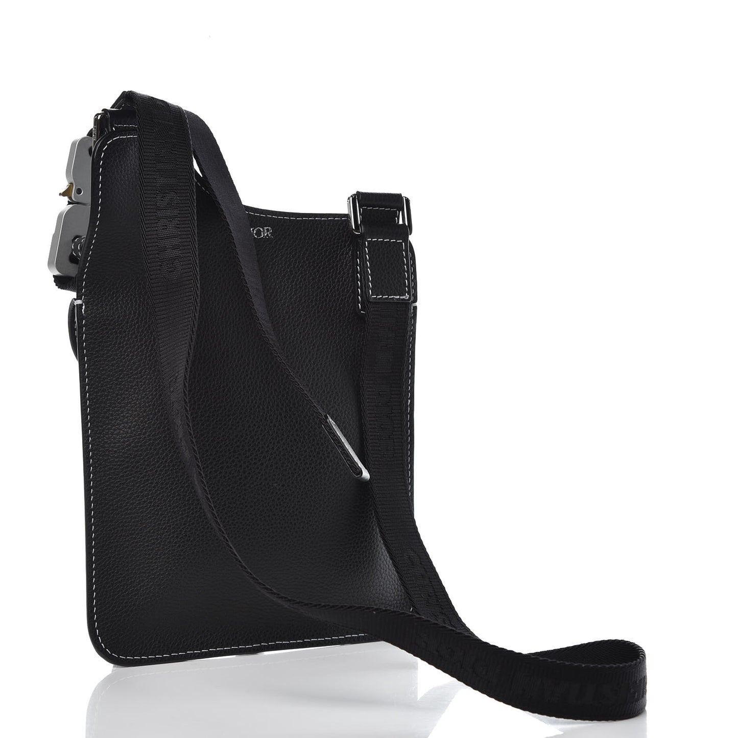 Calfskin Mens Messenger Bag Black