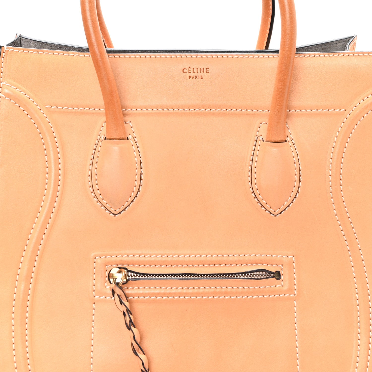 Celine Natural Calfskin Medium Phantom Luggage Beige 7 of 9