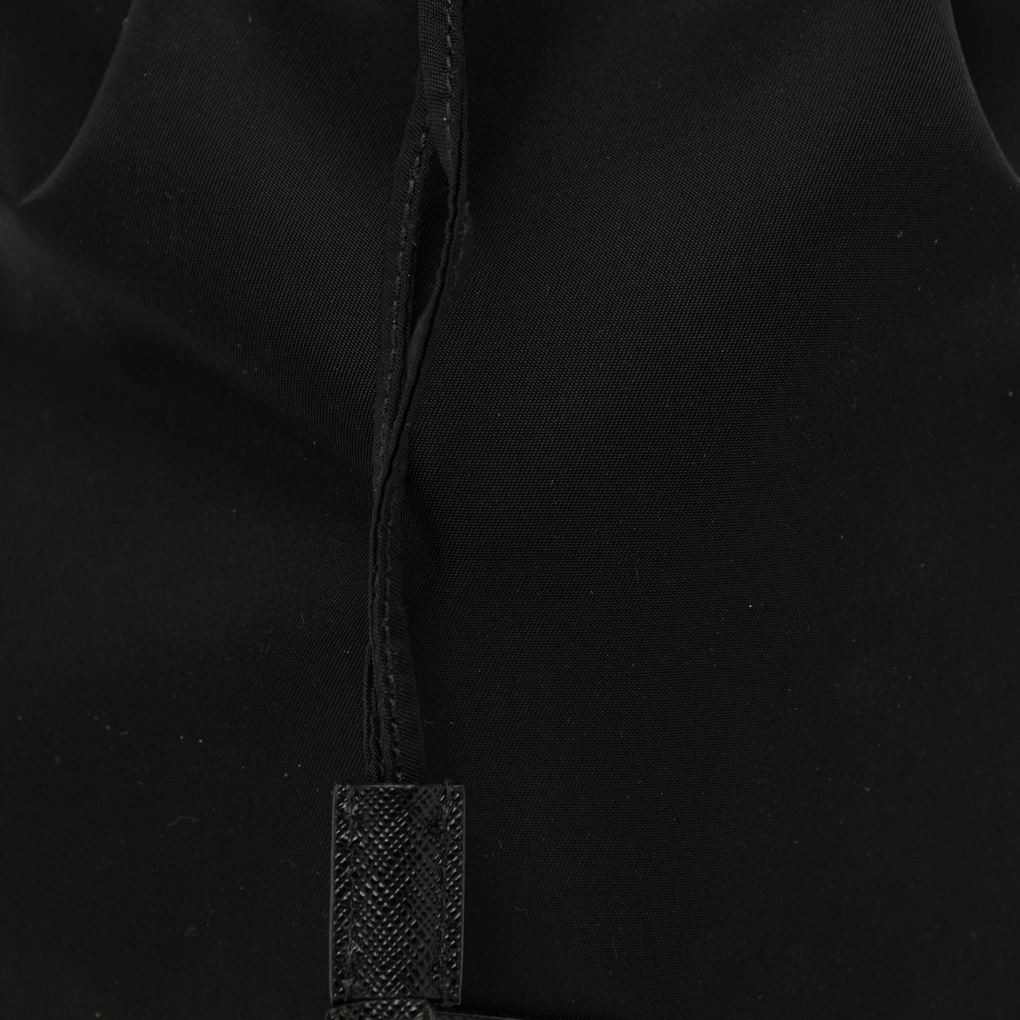 Saffiano Tessuto Nylon Vela Bucket Wristlet Black