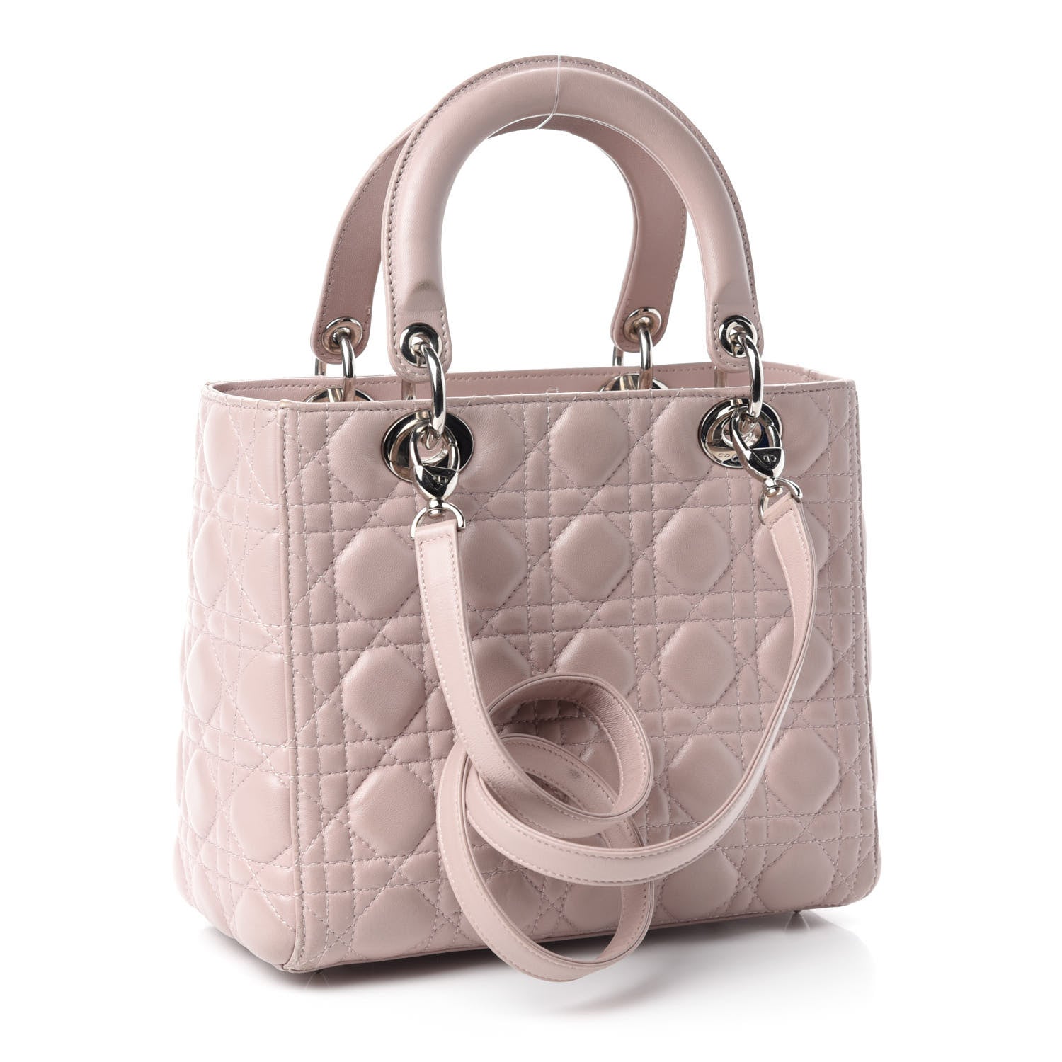 Christian Dior Lambskin Cannage Medium Lady Dior Light Pink 3 of 15