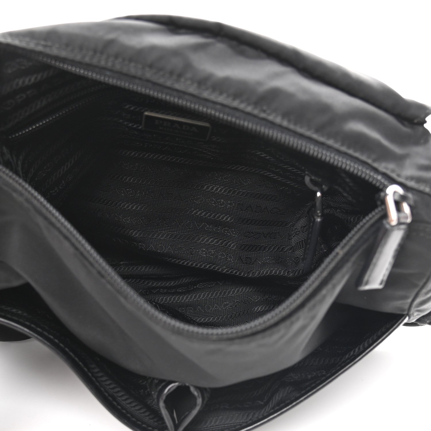 Prada Tessuto Nylon Messenger Bag Black 4 of 9