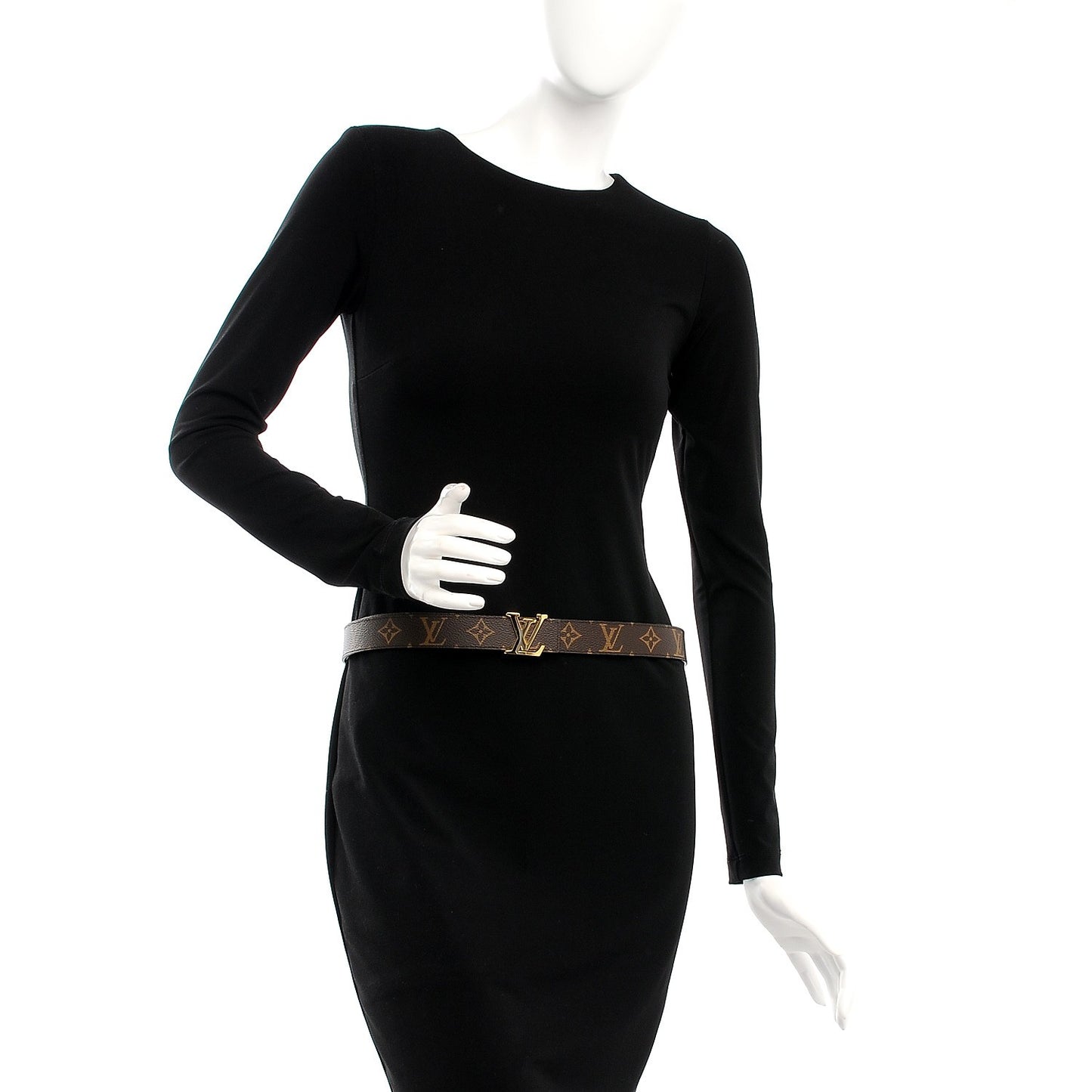 Calfskin Monogram 30mm LV Initiales Reversible Belt 85 34 Black