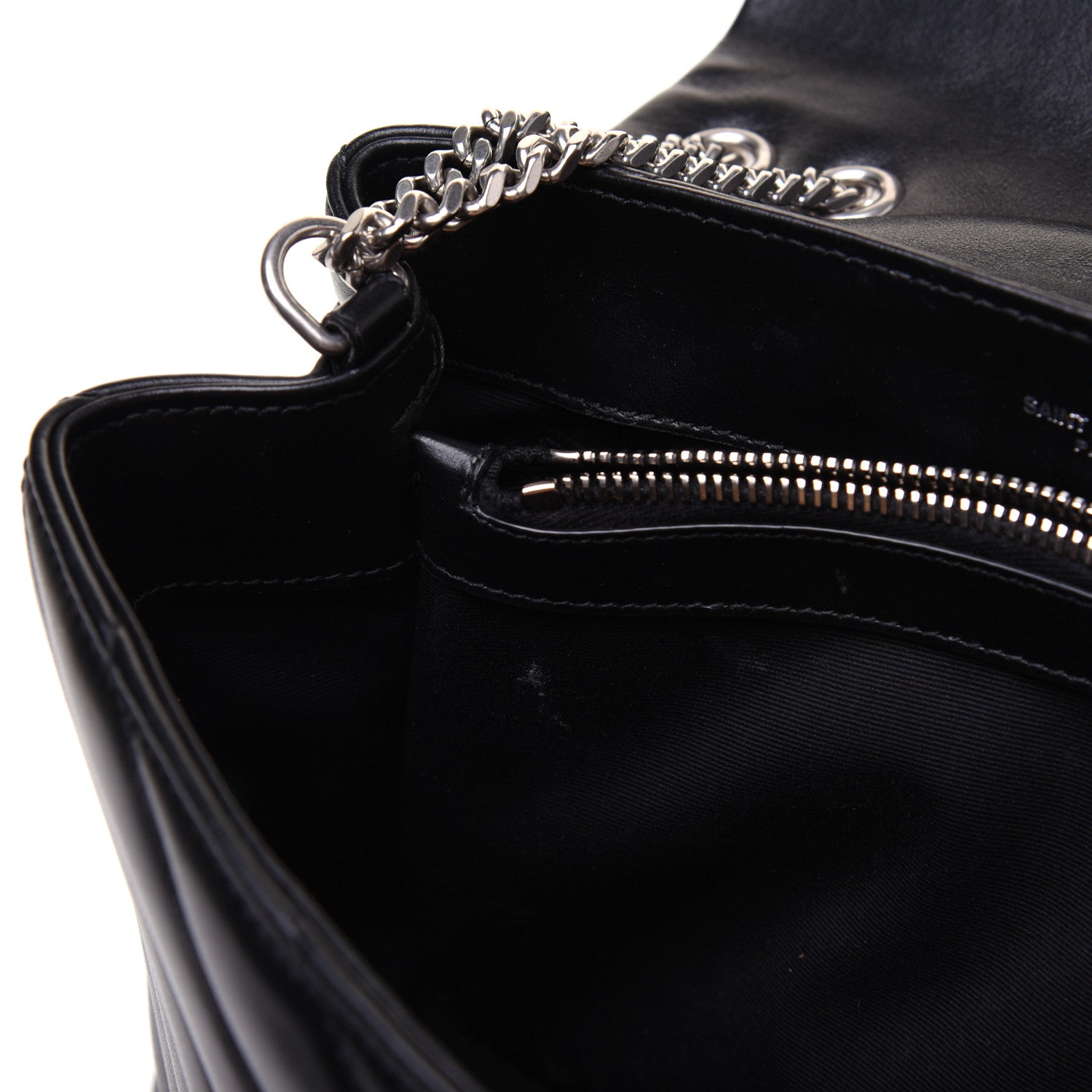 Saint Laurent Calfskin Y Quilted Monogram Small Loulou Chain Satchel Black 10 of 19