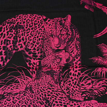 Hermes Cashmere Silk Jungle Love Tattoo Shawl 140 Bleu Noir Rose Vif 4 of 6