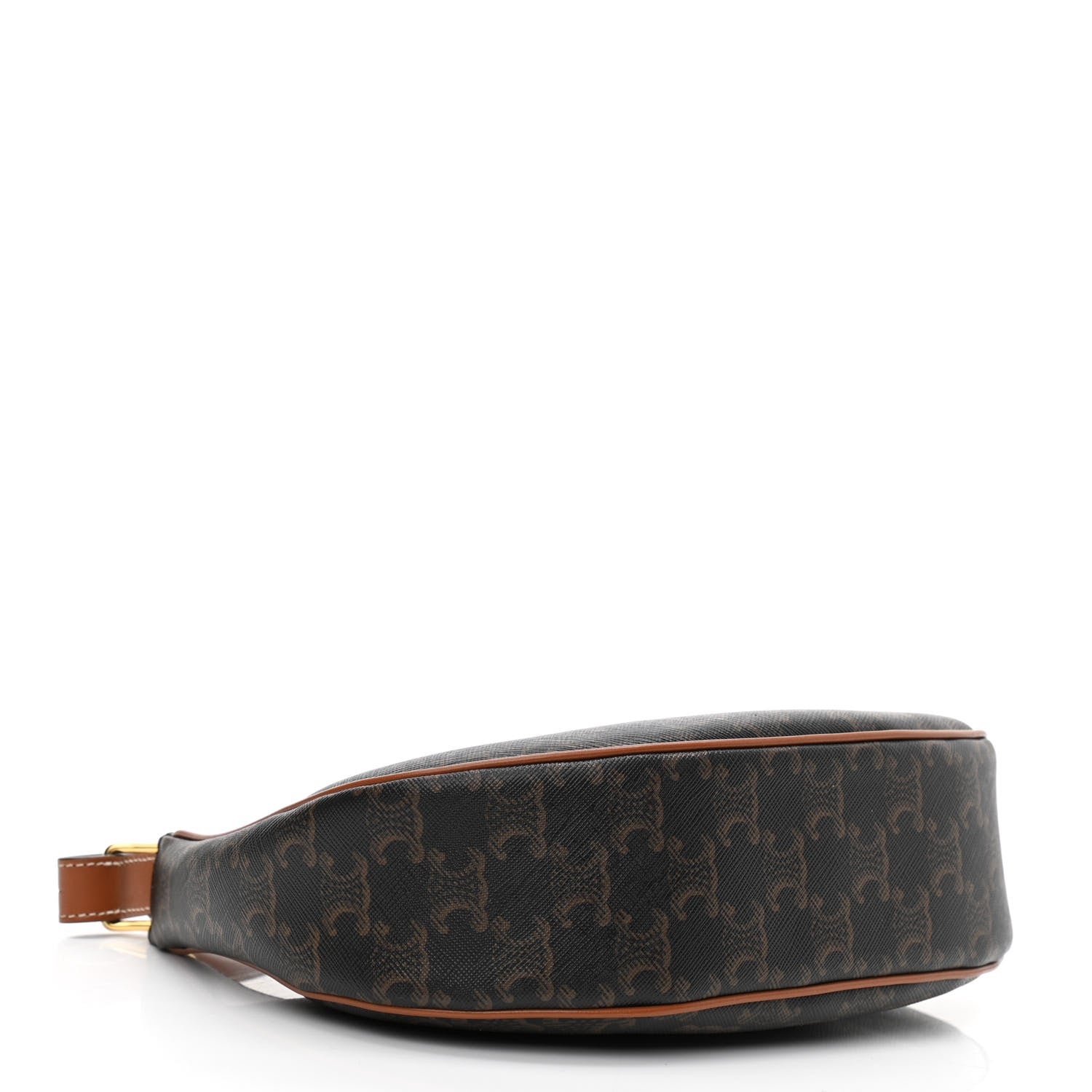 Celine Triomphe Canvas Calfskin Ava Shoulder Bag Tan 4 of 11