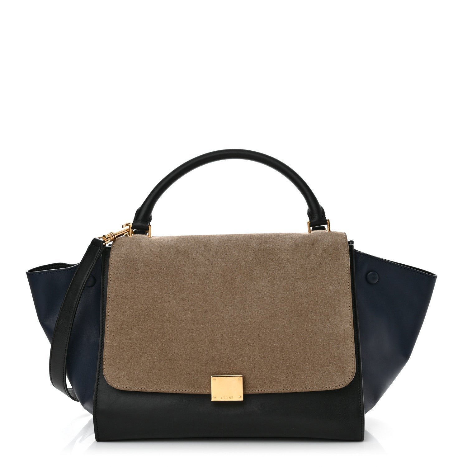 Celine Calfskin Suede Medium Tri-Color Trapeze Grey 1 of 18