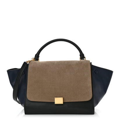 Celine Calfskin Suede Medium Tri-Color Trapeze Grey 1 of 18