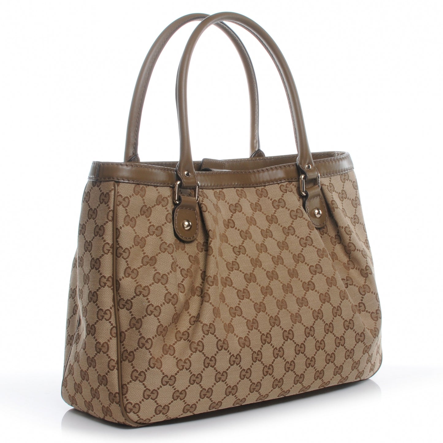 Monogram Medium Sukey Top Handle Tote Beige Brown