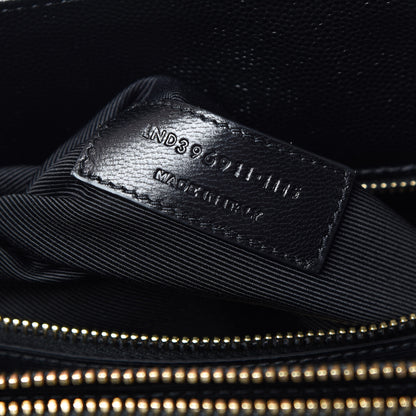 Saint Laurent Grain De Poudre Matelasse Chevron Monogram Shopping Bag Black 8 of 10