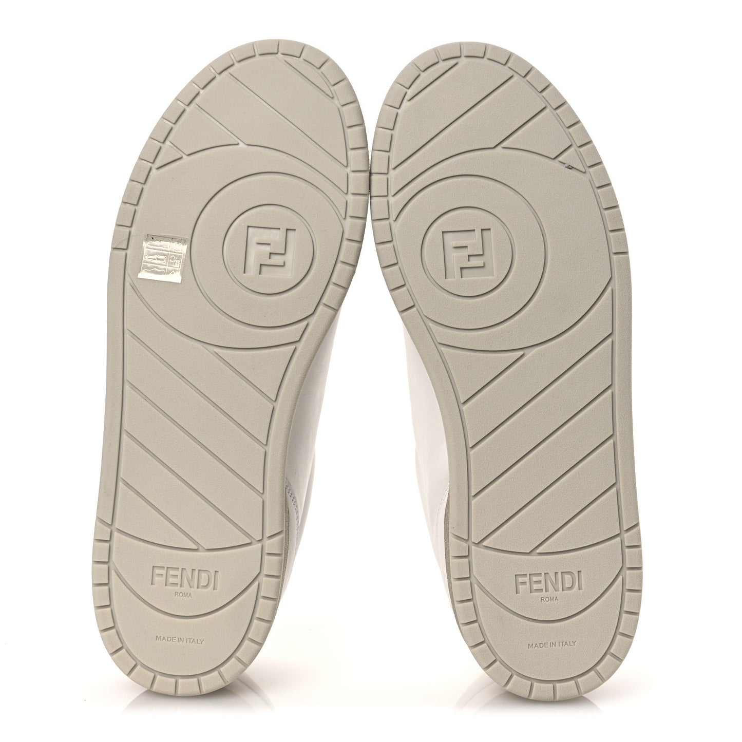 Calfskin Mens Fendi Match Low Top Sneakers 7 White Beige