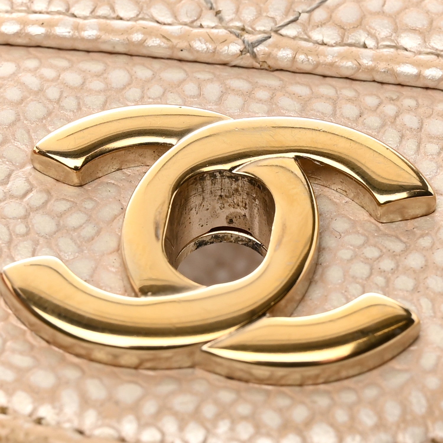 Chanel Pearly Caviar Quilted Mini Rectangular Flap Beige 24 of 26
