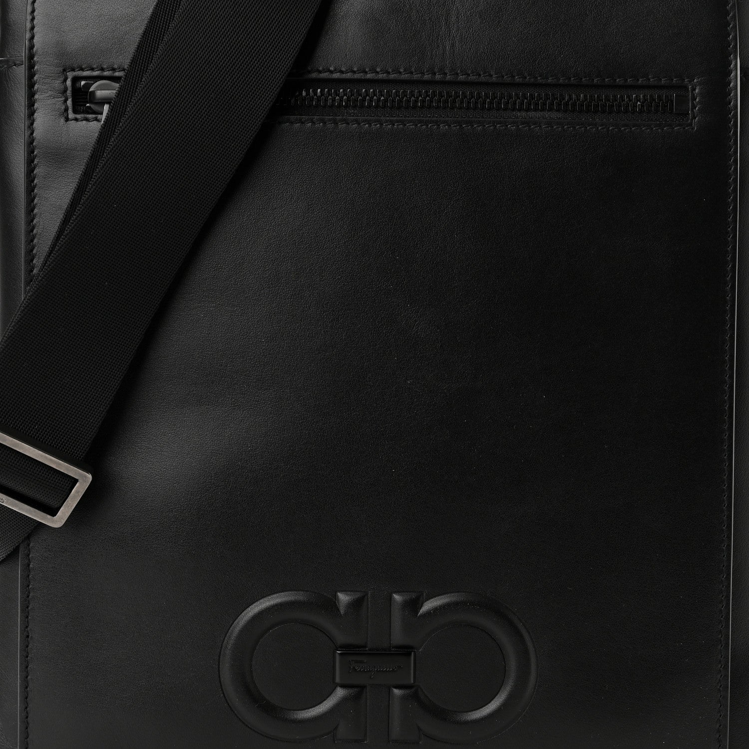 Salvatore Ferragamo Calfskin Firenze Crossbody Bag Black 7 of 9