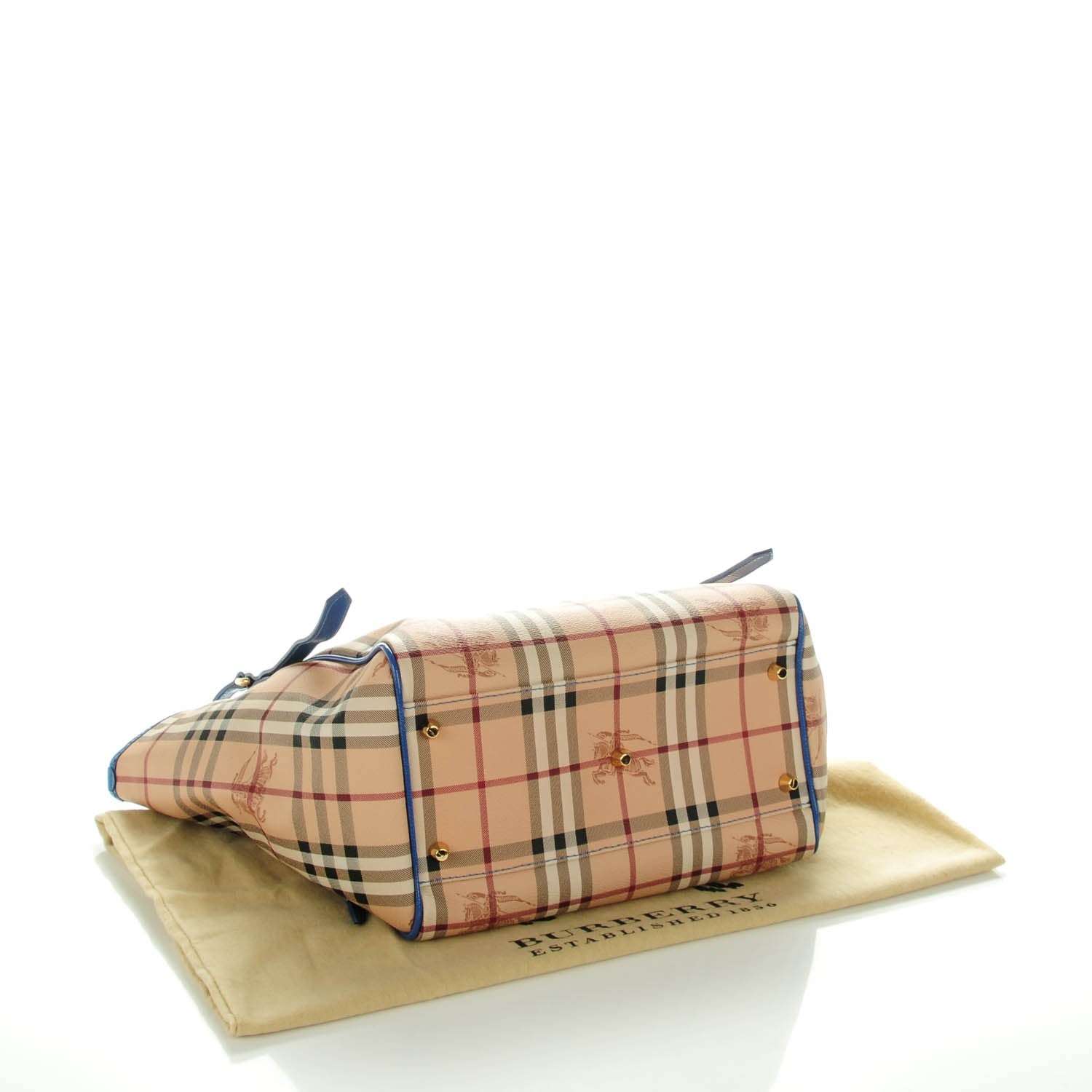 Burberry Haymarket Check Small Canterbury Tote Light Steel Blue 4 of 8