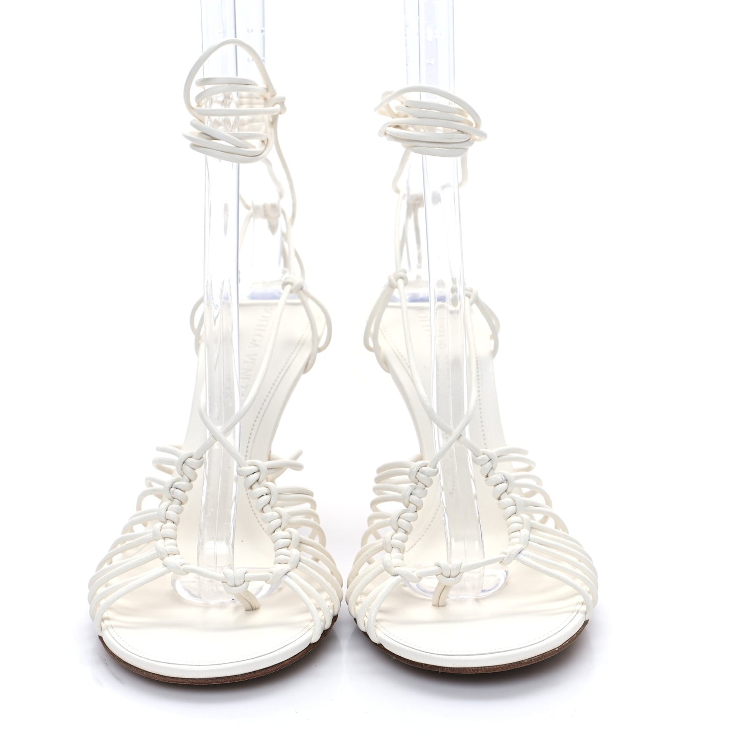 Nappa Dot Ankle Tie Sandals 35 White