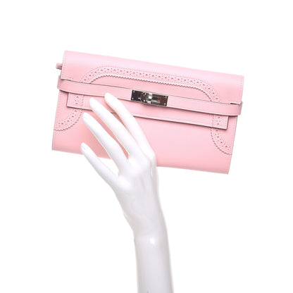 Hermes Swift Ghillies Kelly Longue Wallet Rose Sakura 2 of 8