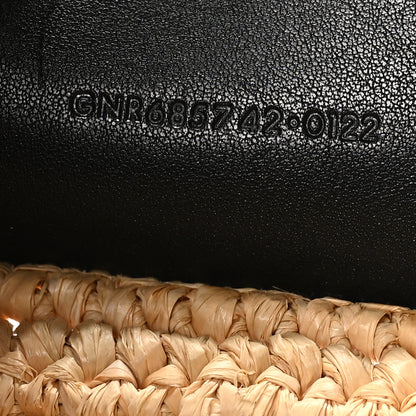 Saint Laurent Raffia Calfskin Rive Gauche Tote Naturale Black 7 of 10